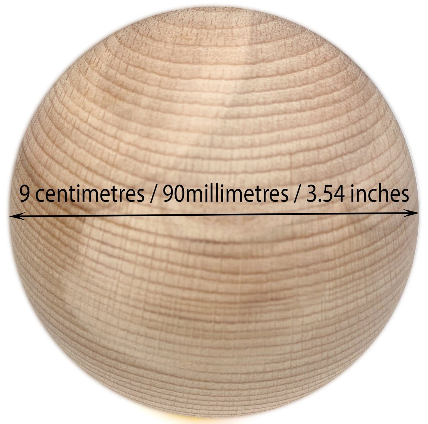 Stock wooden Ball 90mm / 9cm / 3.5 inch diameter wooden crafts ball sphere, round, natural & sustainable, Beech Hardwood