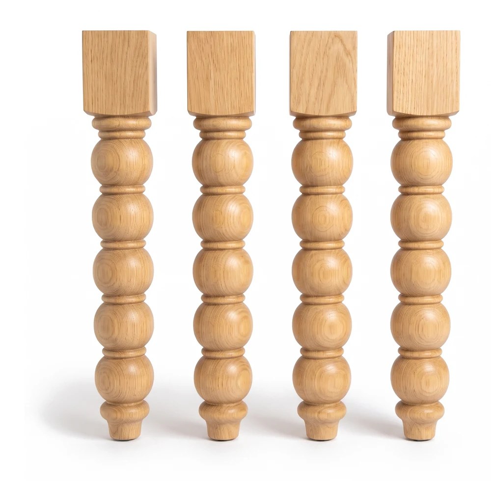 Milk Street bobbin legs, matched set of four, photographed on a white background