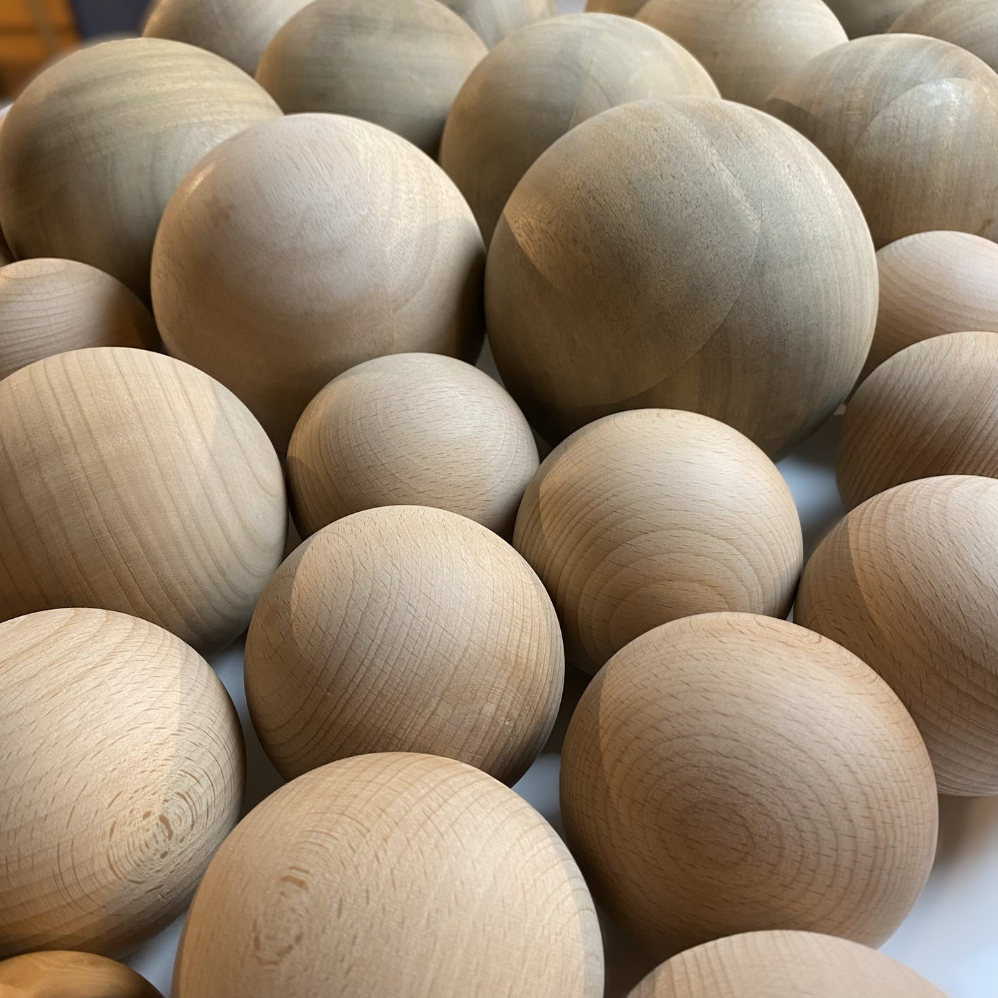 10.24" / 26cm diameter Bespoke Wooden Ball, natural finish, Oak, Walnut, Pine