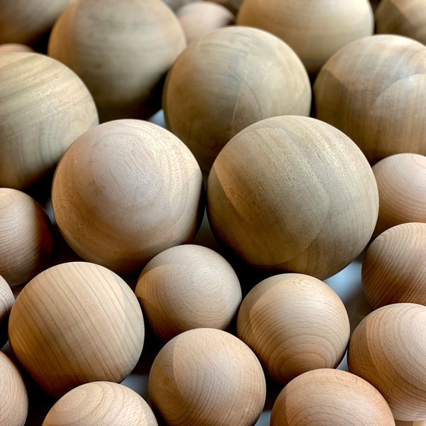 25cm bespoke wooden ball, natural finish oak walnut pine, hand-turned UK — view 13