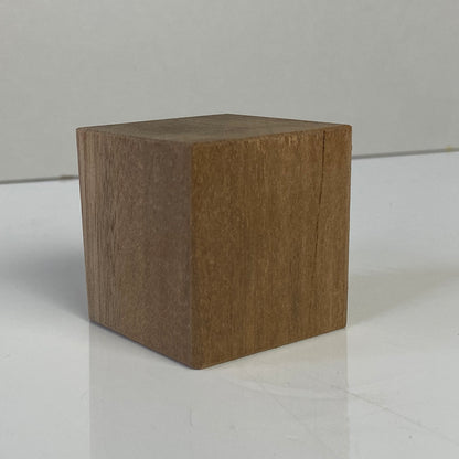 3 ¹⁵/₁₆", 10cm square Wooden Cube, natural finish