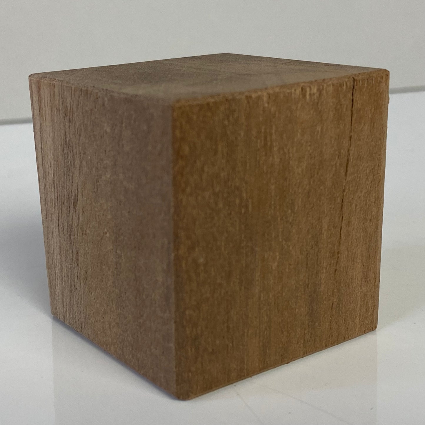 3 ¹⁵/₁₆", 10cm square Wooden Cube, natural finish