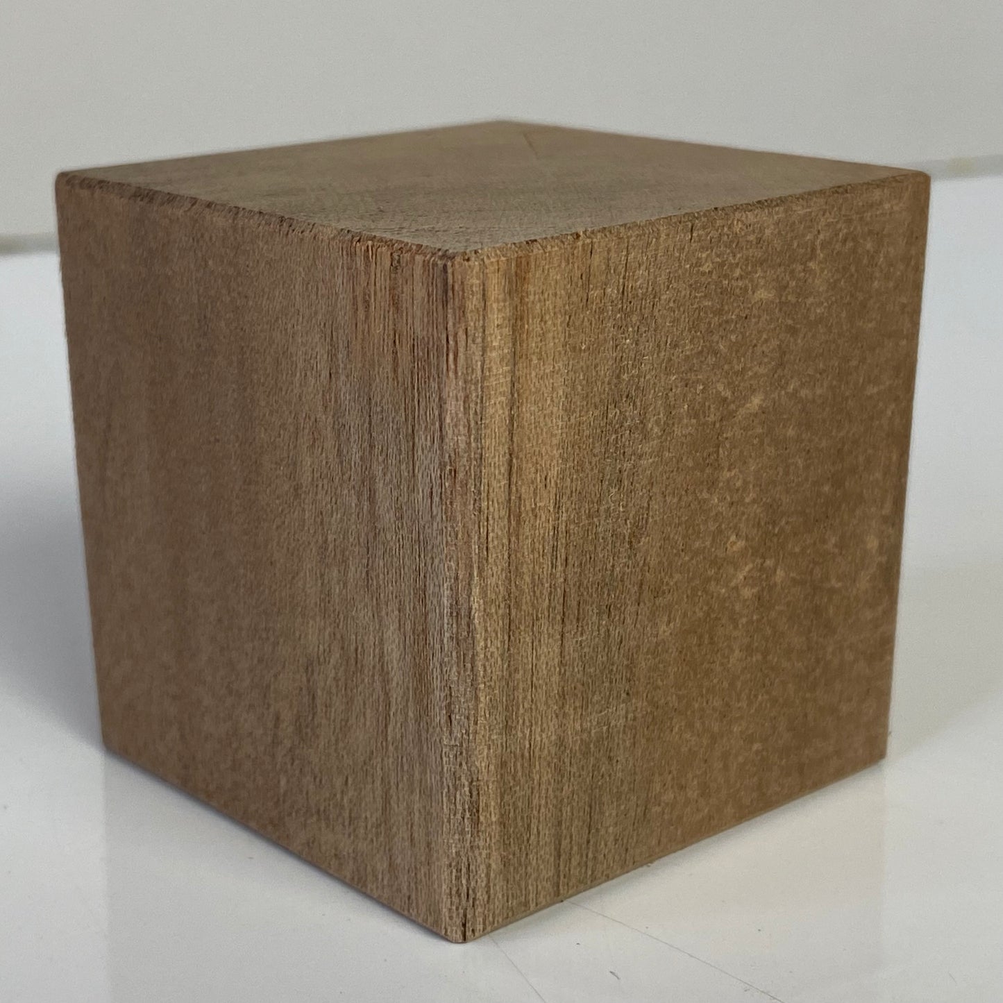 3 ¹⁵/₁₆", 10cm square Wooden Cube, natural finish