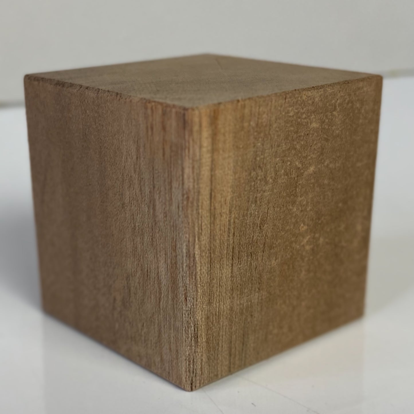 3 ¹⁵/₁₆", 10cm square Wooden Cube, natural finish