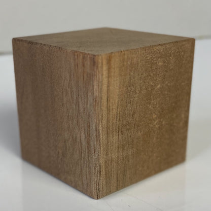 3 ¹⁵/₁₆", 10cm square Wooden Cube, natural finish