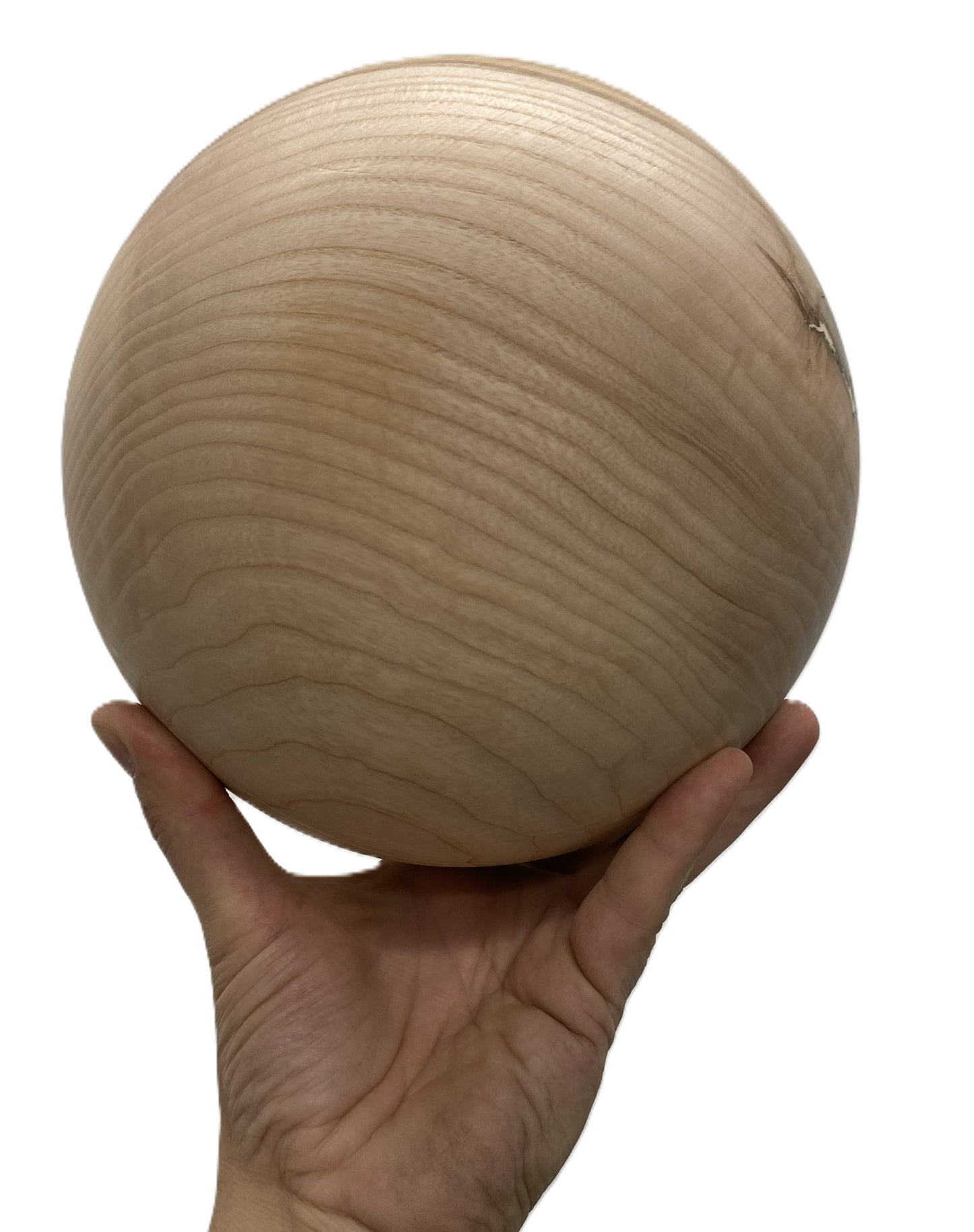 22cm bespoke wooden ball, natural finish oak walnut pine, hand-turned UK — view 16