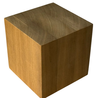 21 cm square Wooden Cube, white background view | Farwinger