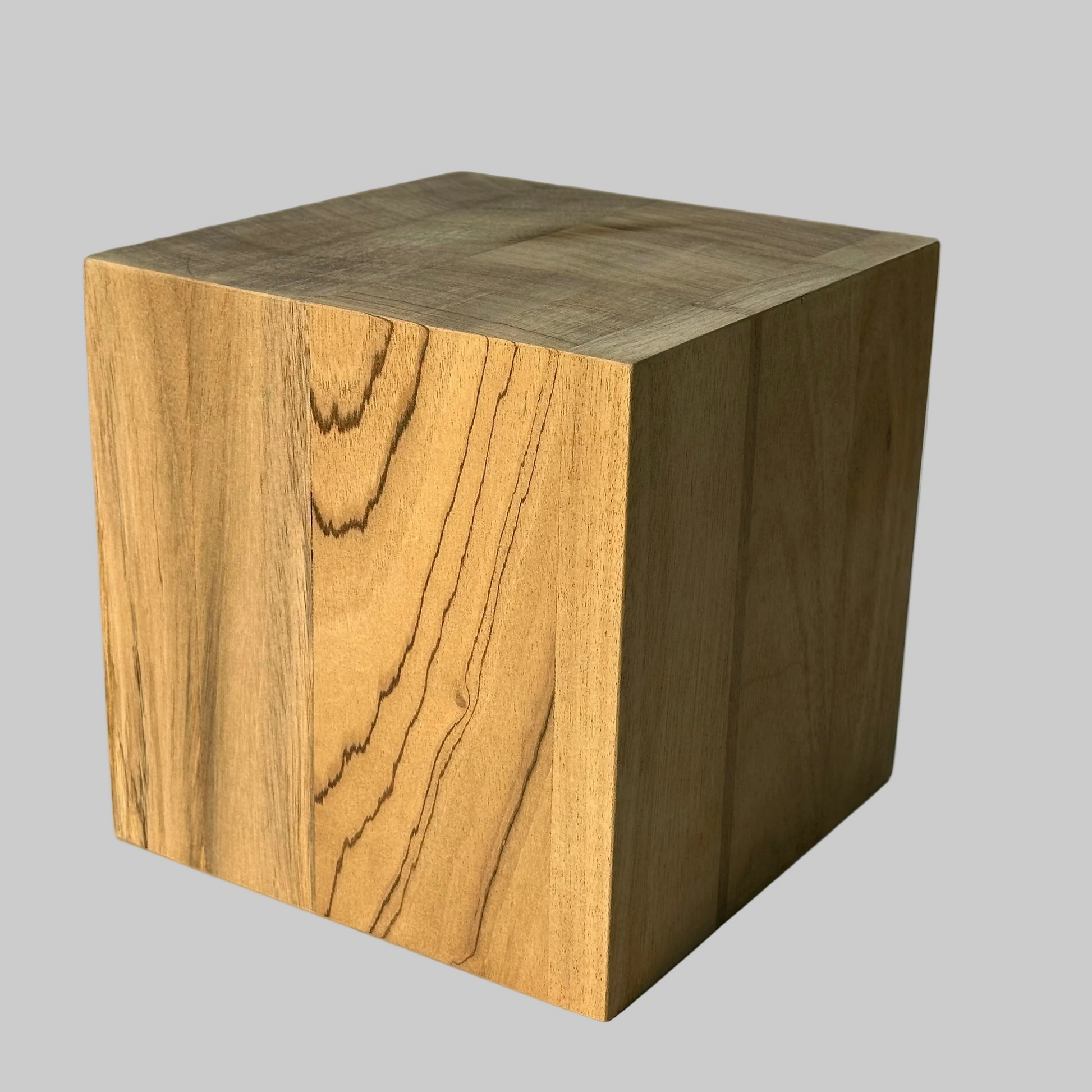 21 cm square Wooden Cube, neutral background view | Farwinger