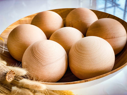 Stock wooden Ball 90mm / 9cm / 3.5 inch diameter wooden crafts ball sphere, round, natural & sustainable, Beech Hardwood