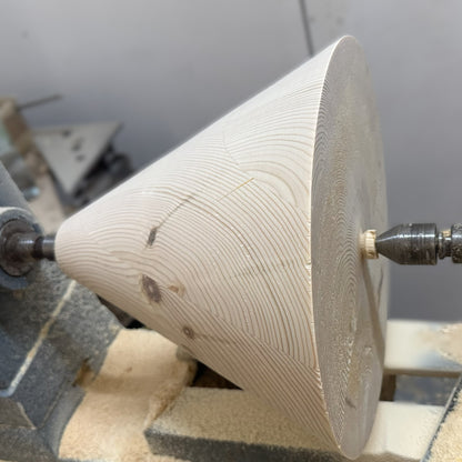 Large wooden cone, natural finish, hand-turned UK decorative interior prop — view 14