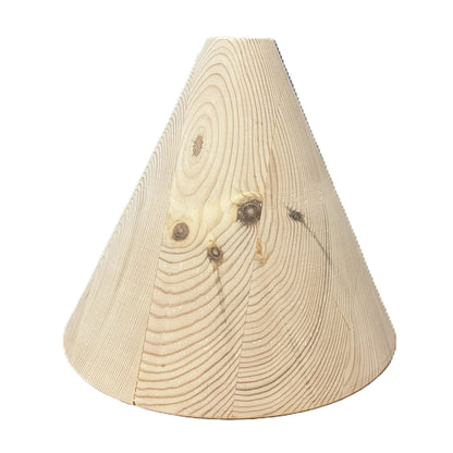 Large wooden cone, natural finish, hand-turned UK decorative interior prop — view 2