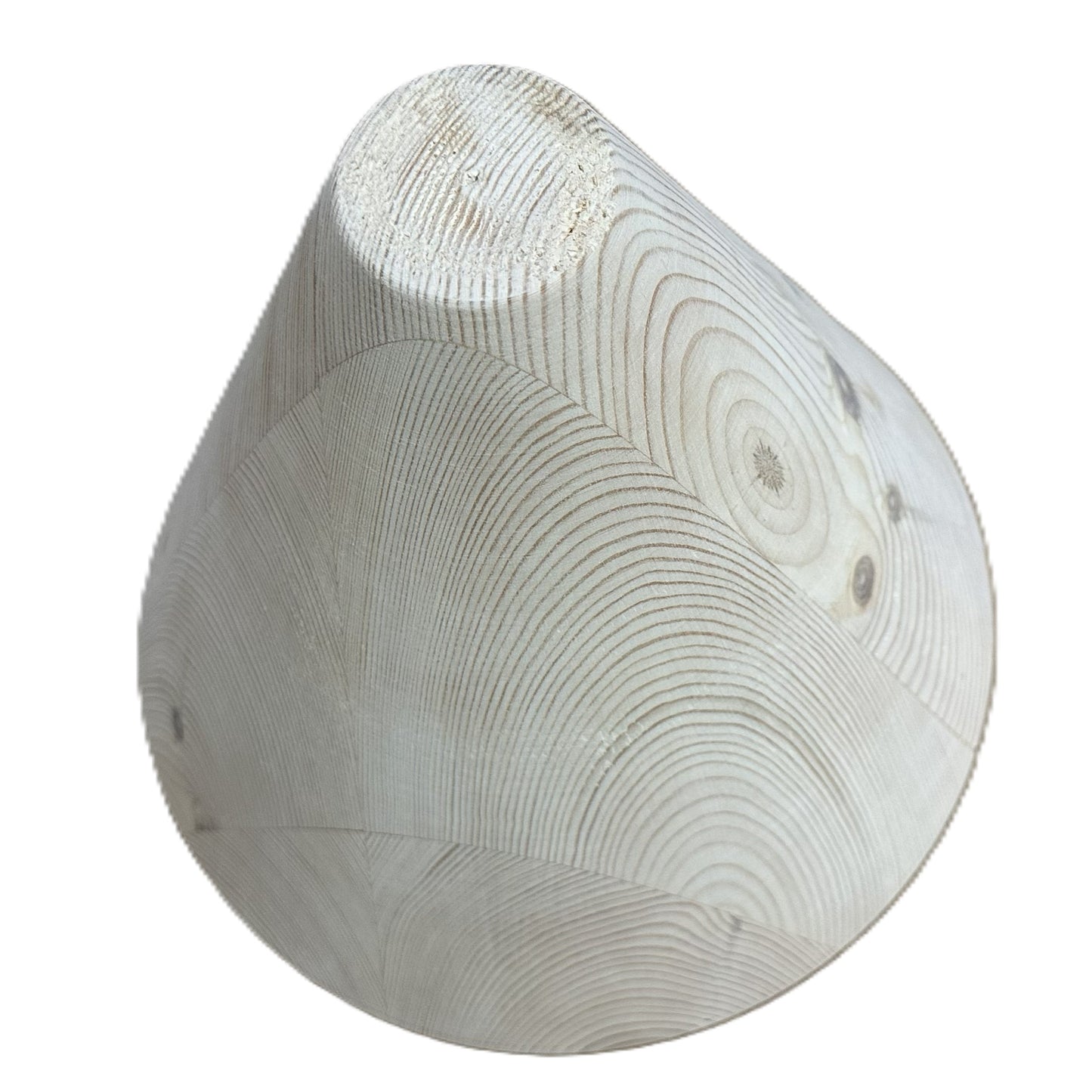 Large wooden cone, natural finish, hand-turned UK decorative interior prop — view 3