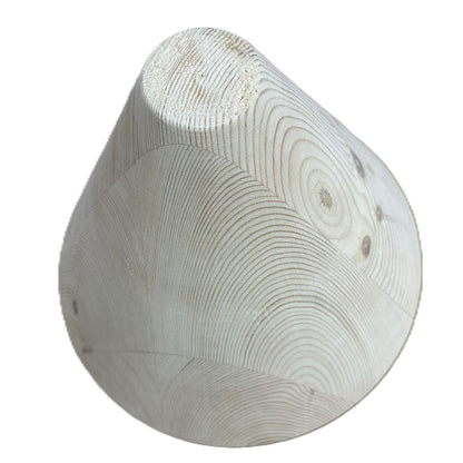 Large wooden cone, natural finish, hand-turned UK decorative interior prop — view 3
