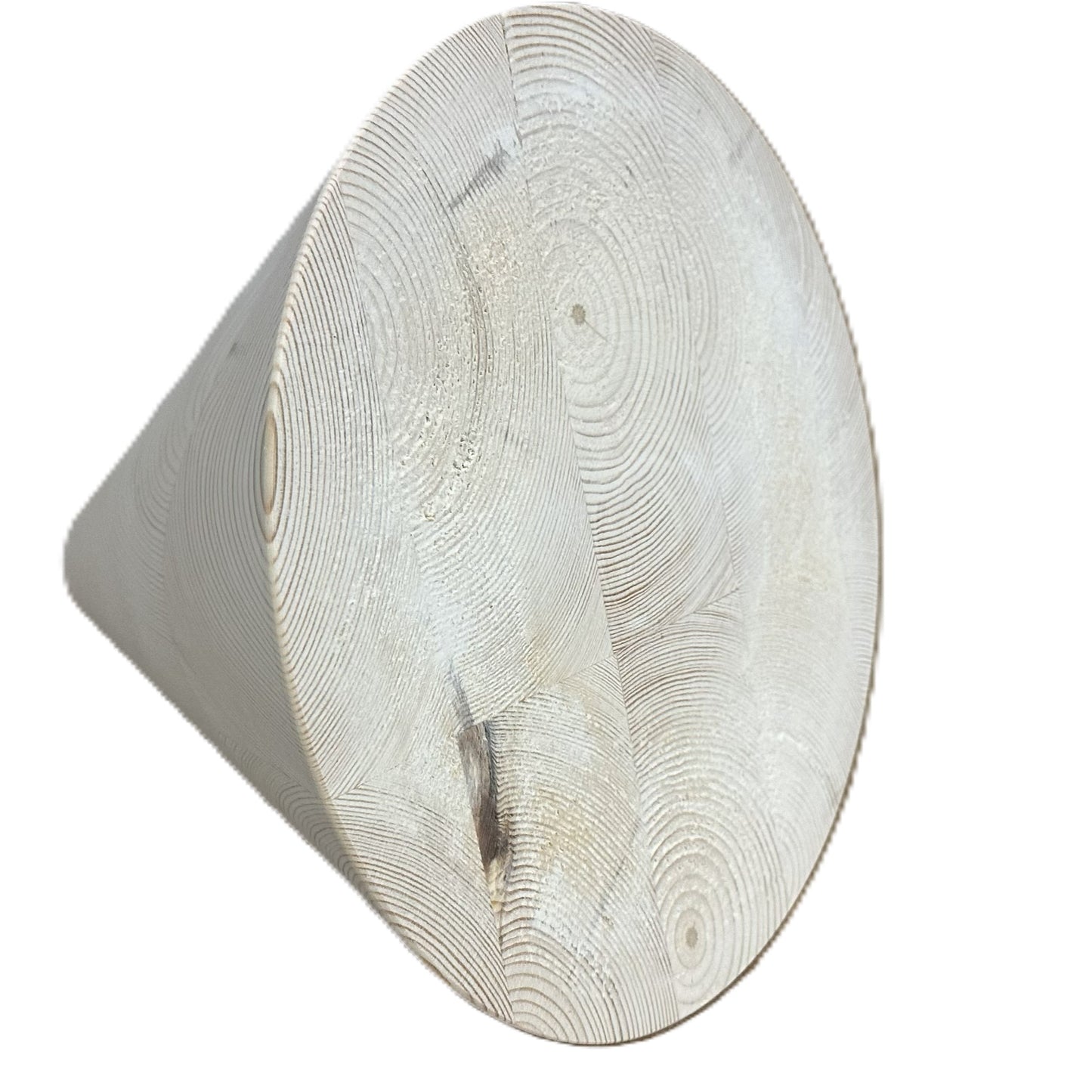 Large wooden cone, natural finish, hand-turned UK decorative interior prop — view 4