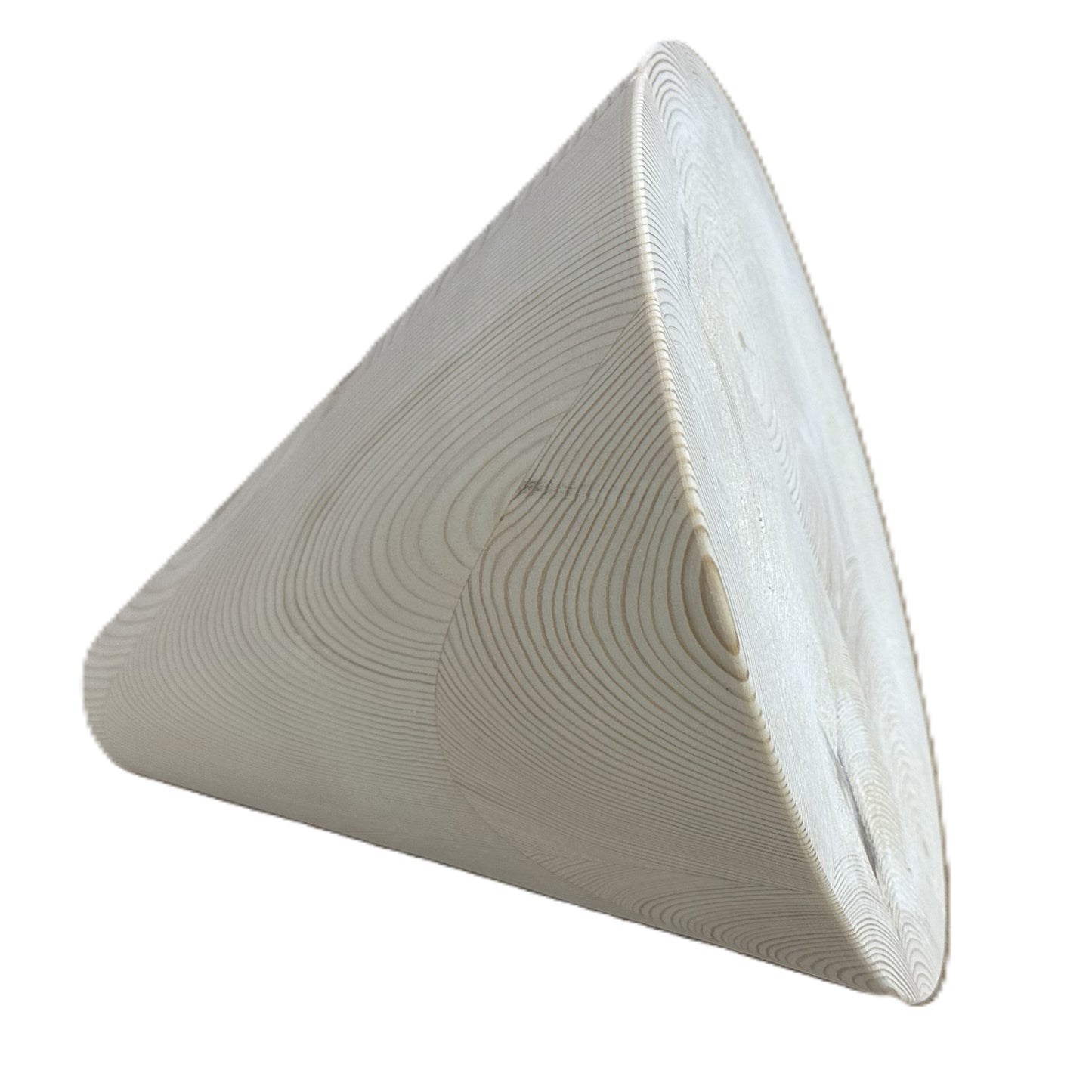 Large wooden cone, natural finish, hand-turned UK decorative interior prop — view 6