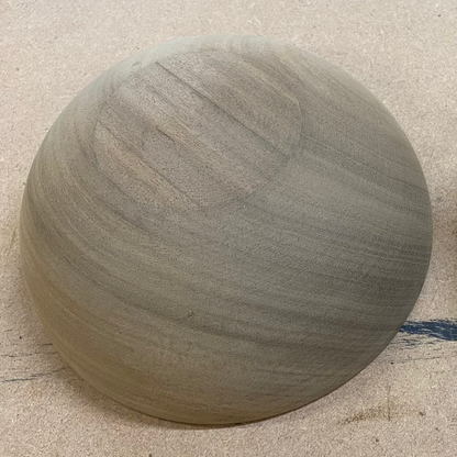 Bespoke 20cm wooden hemisphere, natural finish, hand-turned UK — view 3