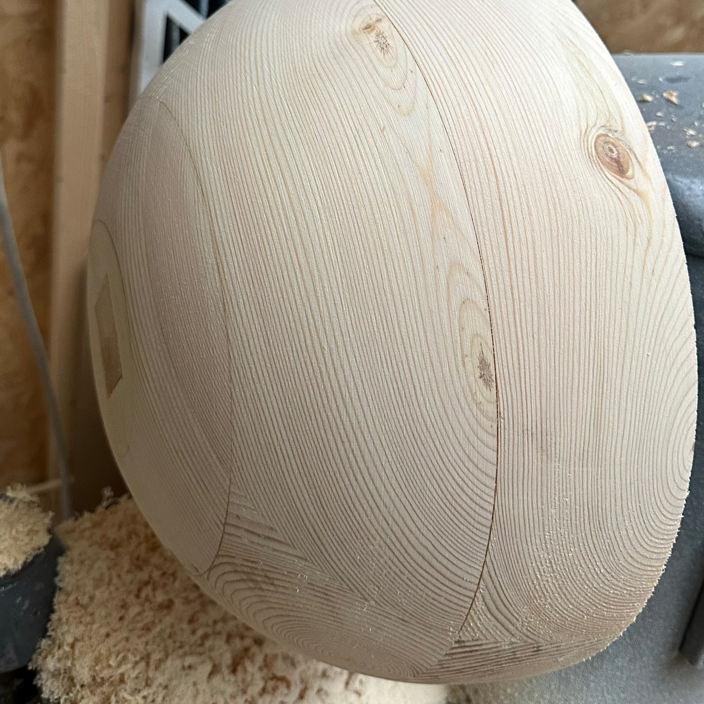 Bespoke 23cm wooden hemisphere, natural finish, hand-turned UK — view 5