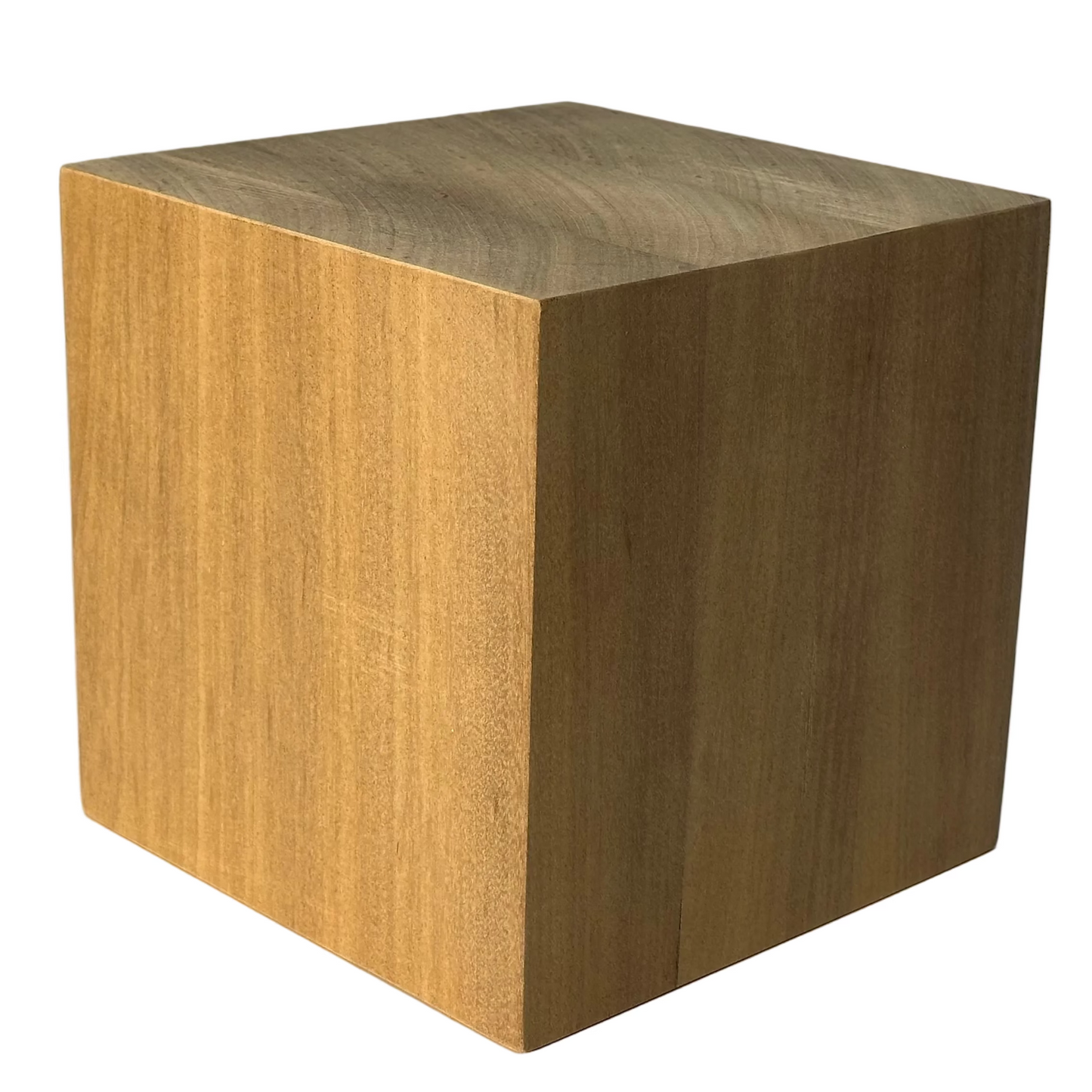 21 cm square Wooden Cube, hand-turned UK-made display block