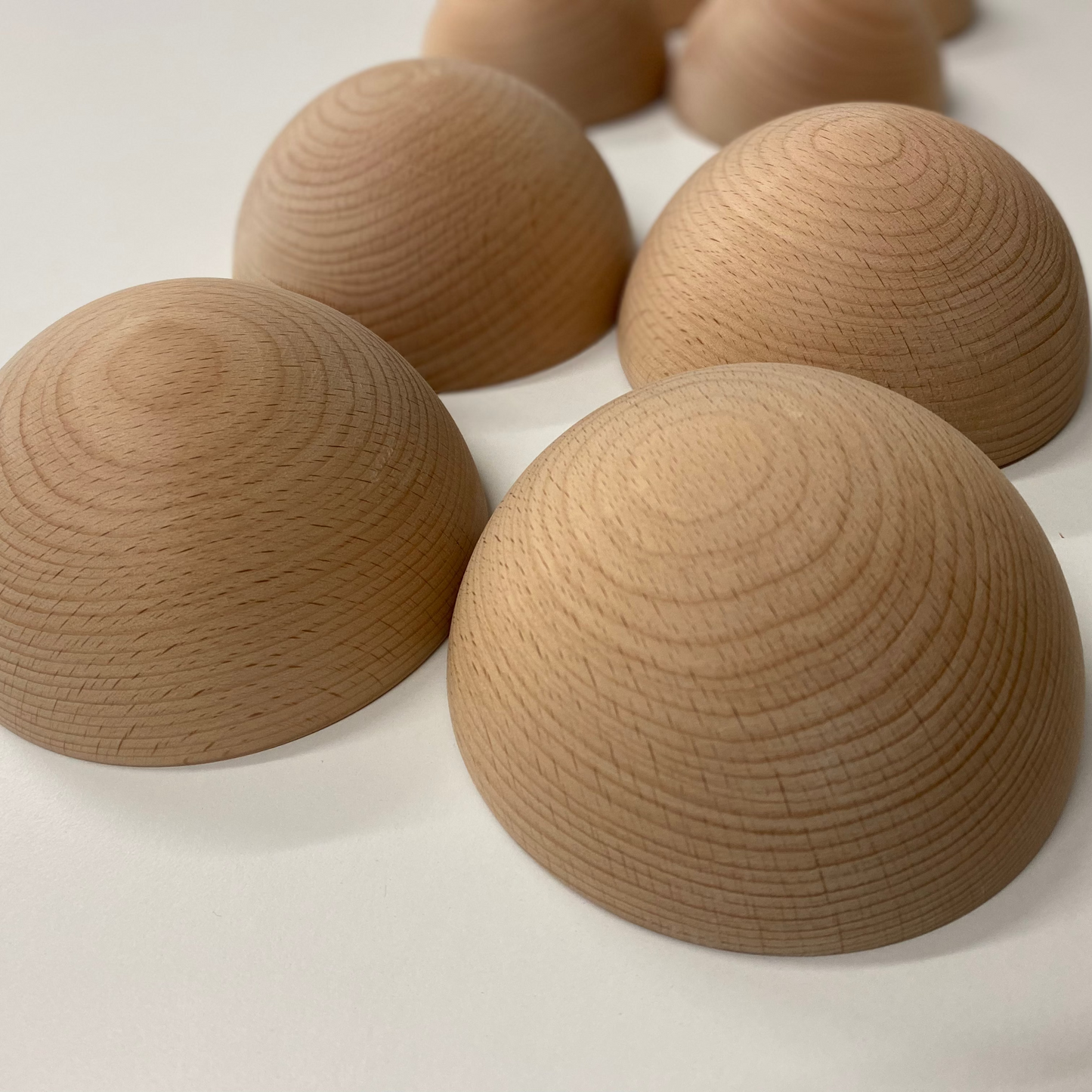 Bespoke 26cm wooden hemisphere, natural finish, hand-turned UK — view 4