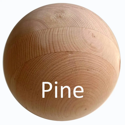 26cm diameter Bespoke Wooden Ball, Oak, Walnut, Pine, side view | Farwinger