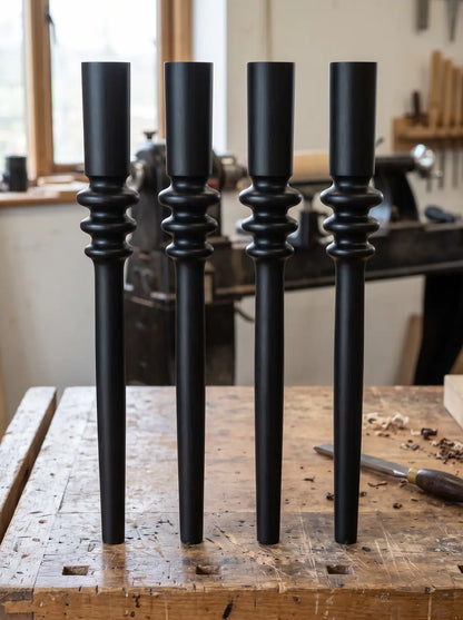 Adderley turned furniture legs, set of four - set of four in the workshop