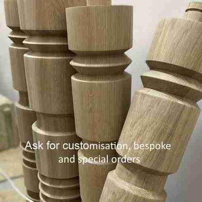 Turned wooden cylinder - bespoke hardwood by Farwinger UK