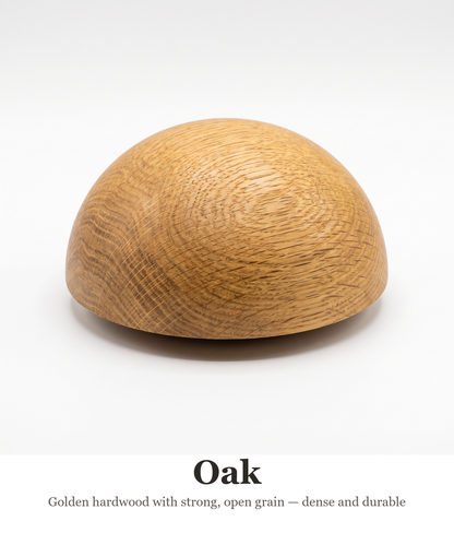 Oak wood sample — hand-turned hemisphere