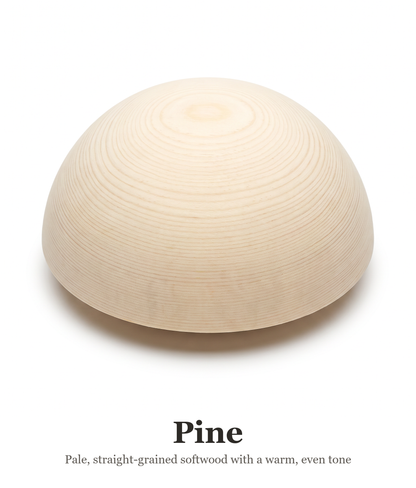 Pine wood sample — hand-turned hemisphere