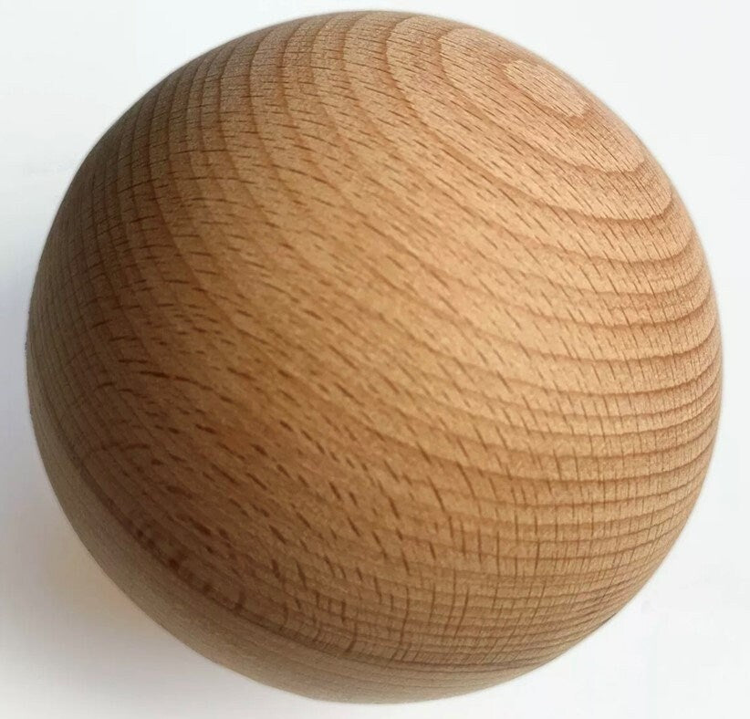 Set of four wooden balls, made from hardwood, 90mm / 9cm / 3.5 Inch diameter beechwood.  Crafts sphere, round, orb, globe