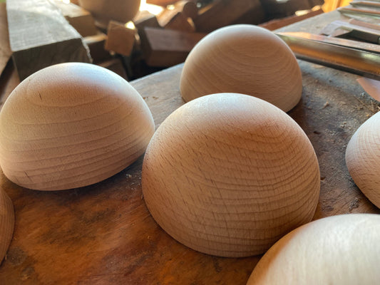 Wooden Dome, 10cm to 34cm diameter crafts half-ball hemisphere, natural, Redwood