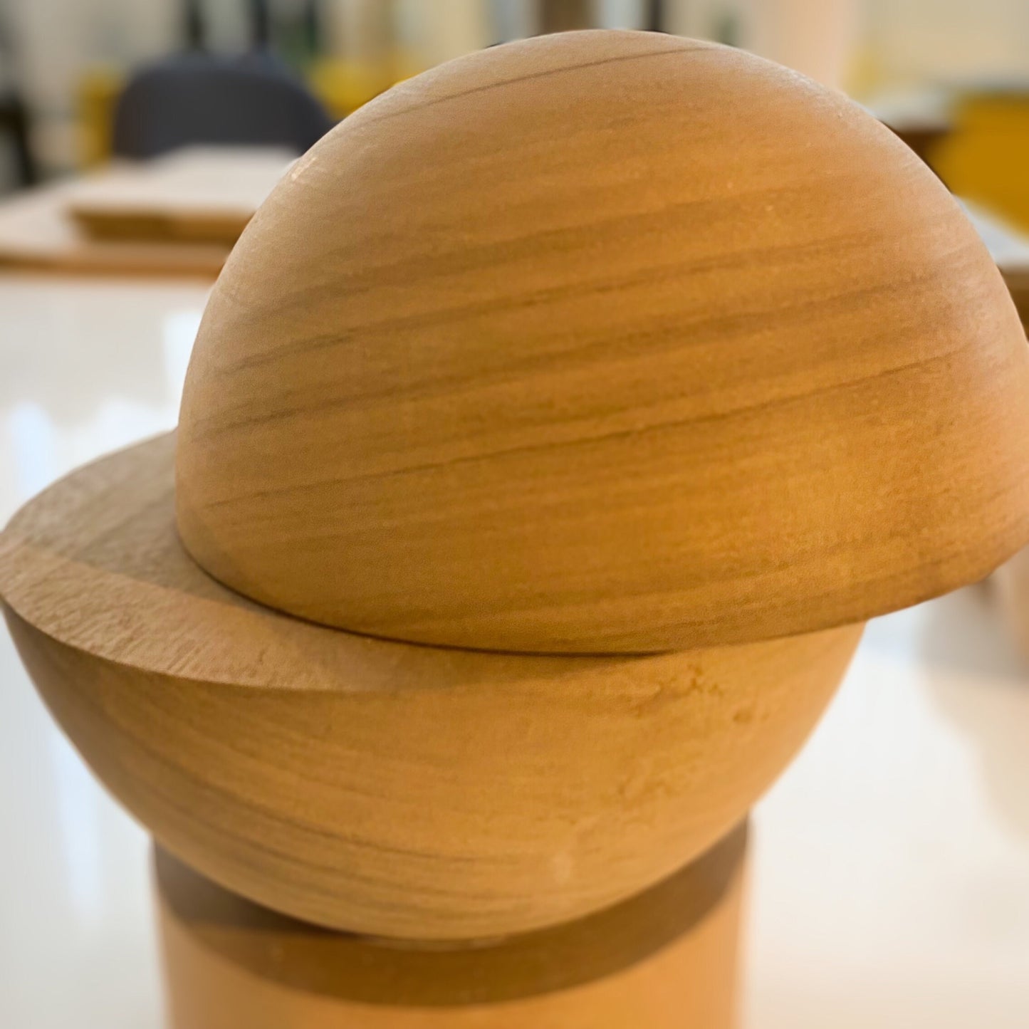 Wooden Dome, 10cm to 34cm diameter crafts half-ball hemisphere, natural, Redwood