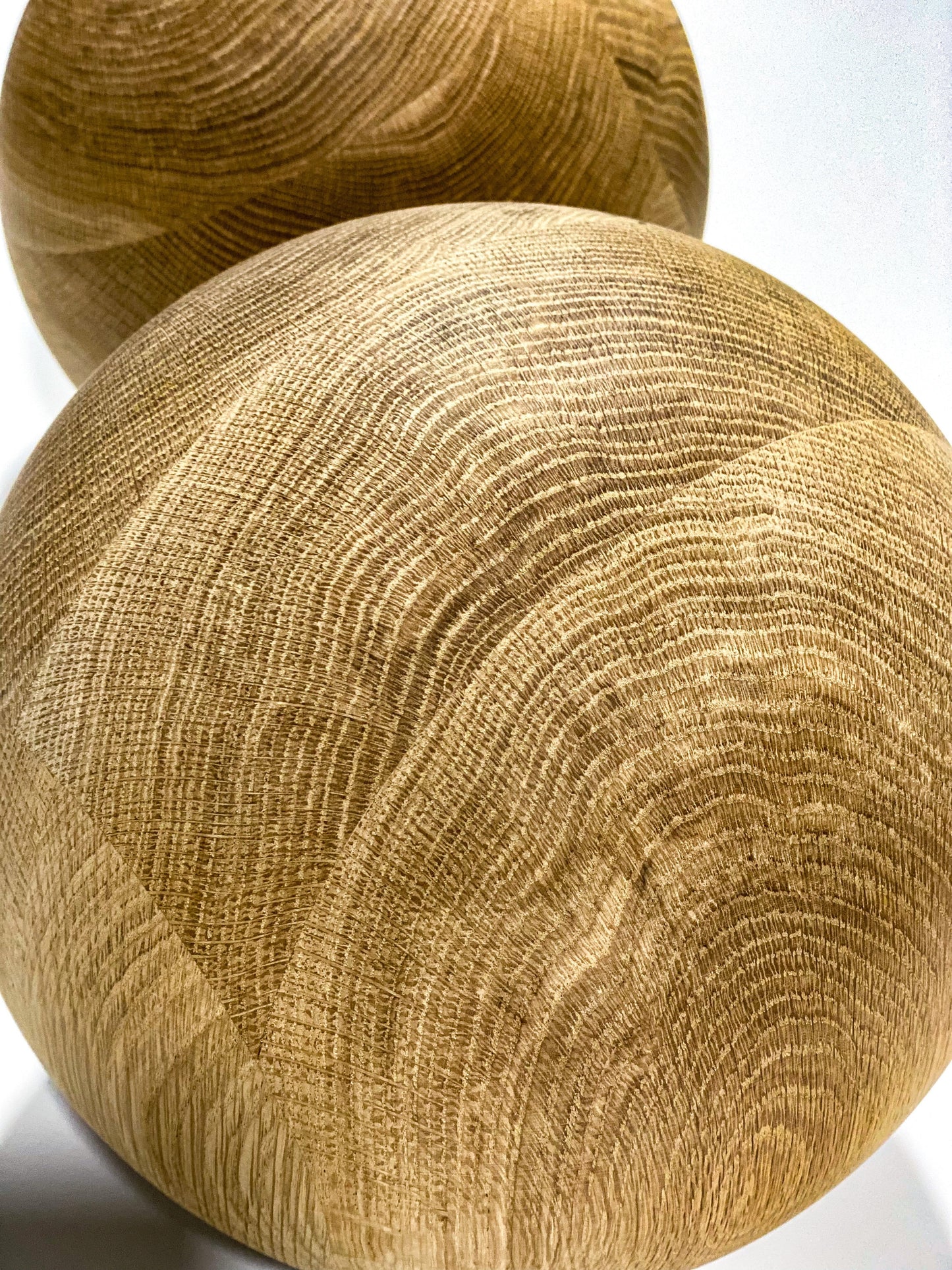 Bespoke Oak Wooden Ball 10cm to 34cm / 3” to 14” diameter, natural finish, large, hardwood