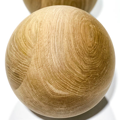 Bespoke Oak Wooden Ball 10cm to 34cm / 3” to 14” diameter, natural finish, large, hardwood
