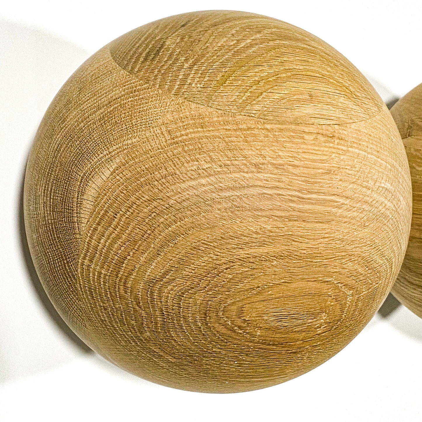 Bespoke Oak Wooden Ball 10cm to 34cm / 3” to 14” diameter, natural finish, large, hardwood