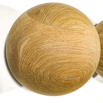 Bespoke Oak Wooden Ball 10cm to 34cm / 3” to 14” diameter, natural finish, large, hardwood