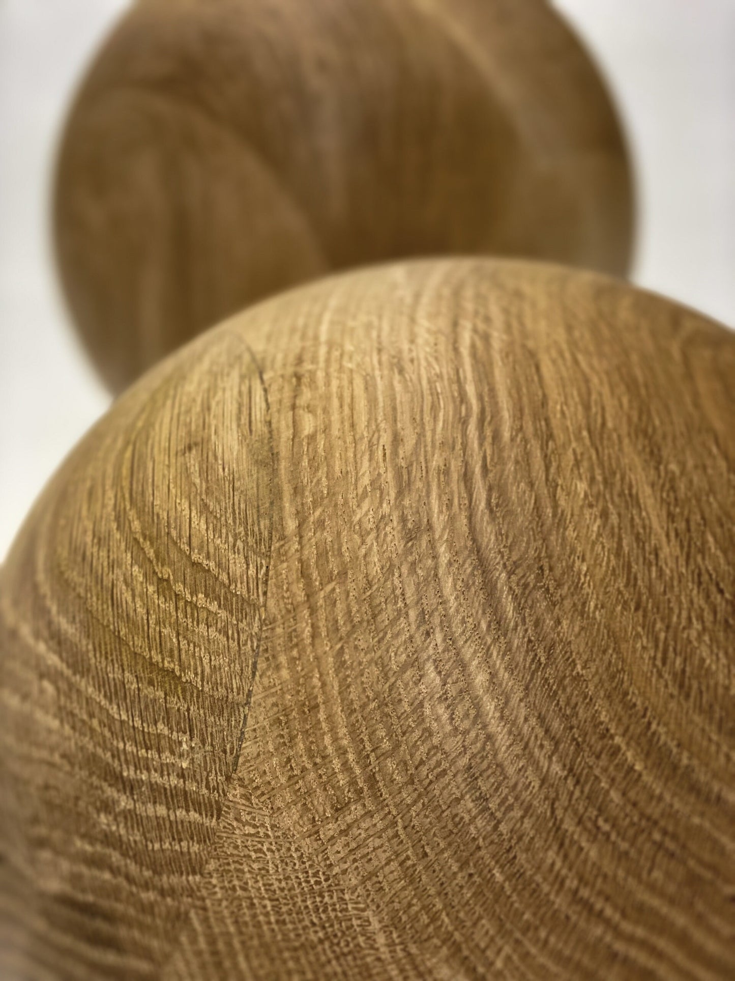 Bespoke Oak Wooden Ball 10cm to 34cm / 3” to 14” diameter, natural finish, large, hardwood
