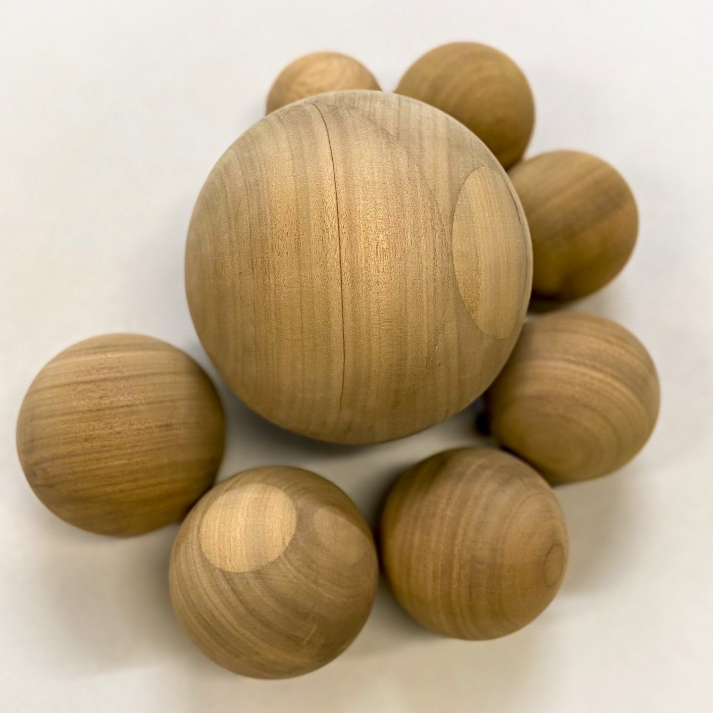 Bespoke Walnut Wooden Ball 10cm to 45cm / 3” to 17” diameter, natural finish, large, hardwood