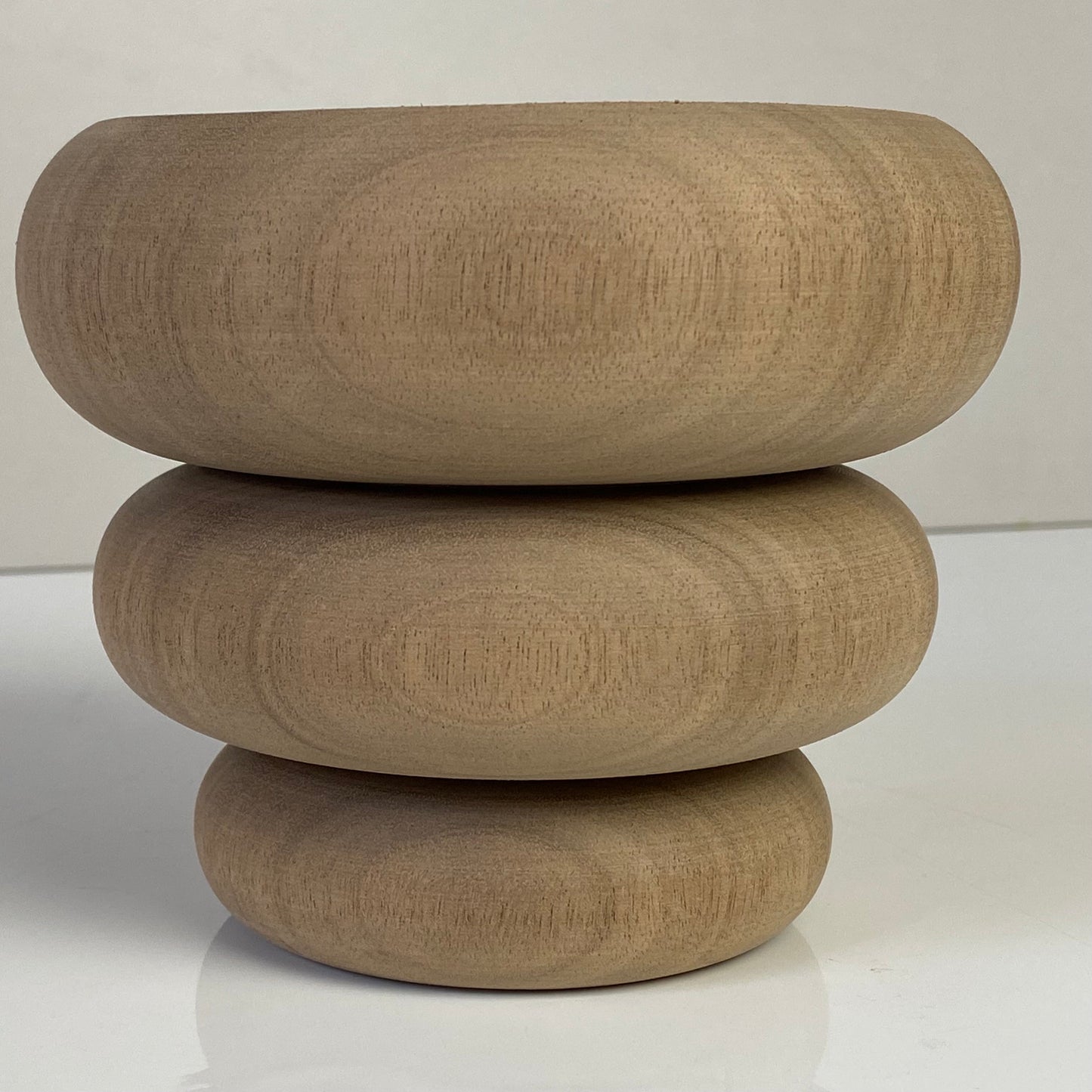 Wooden Bun-Stack Furniture Leg 12cm &  14cm diameter, natural finish, Walnut and Redwood