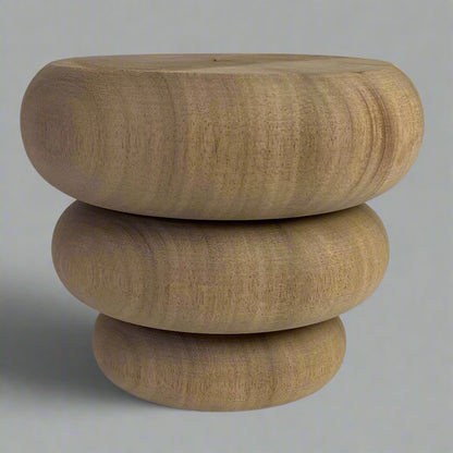 Wooden Bun-Stack Furniture Leg 12cm diameter, natural finish, Walnut Hardwood