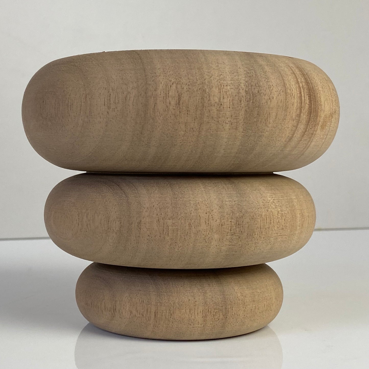 Wooden Bun-Stack Furniture Leg 12cm &  14cm diameter, natural finish, Walnut and Redwood