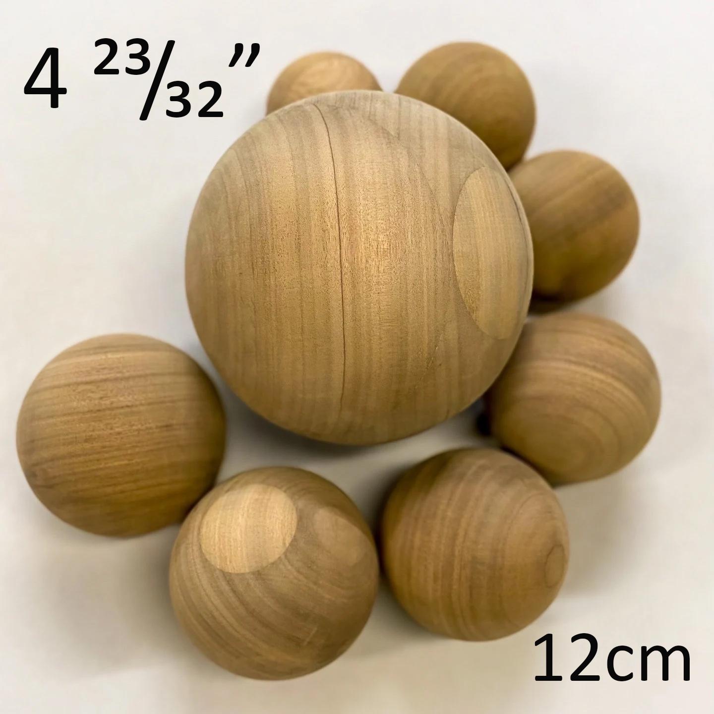 4.73 inch / 12cm diameter Bespoke Wooden Ball, natural finish, Oak, Walnut, Pine