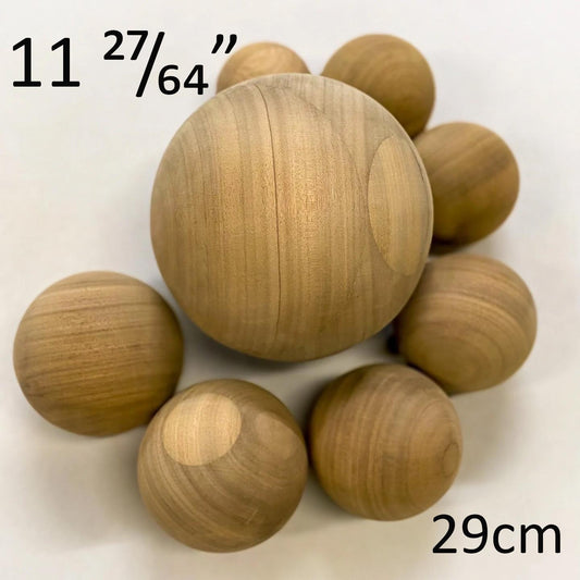 11 27/64", 29cm diameter Bespoke Wooden Ball, natural finish