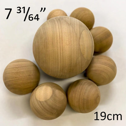 7.48 inch / 19cm diameter Bespoke Wooden Ball, natural finish, Oak, Walnut, Pine
