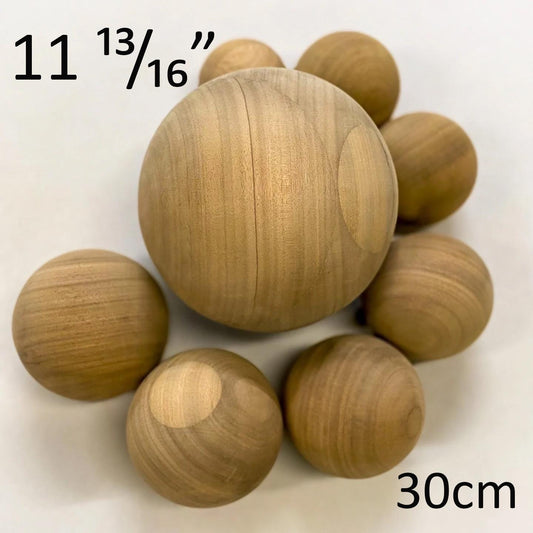 11 13/16", 30cm diameter Bespoke Wooden Ball, natural finish