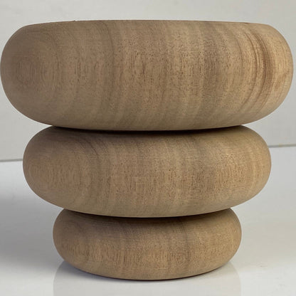 Wooden Bun-Stack Furniture Leg 12cm &  14cm diameter, natural finish, Walnut and Redwood