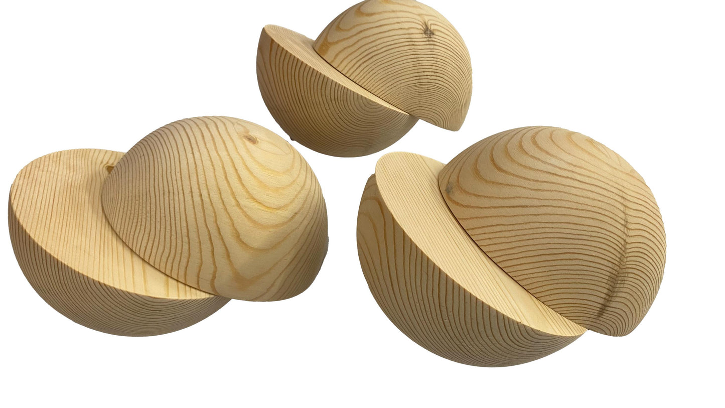 Wooden Dome, 10cm to 34cm diameter crafts half-ball hemisphere, natural, Redwood