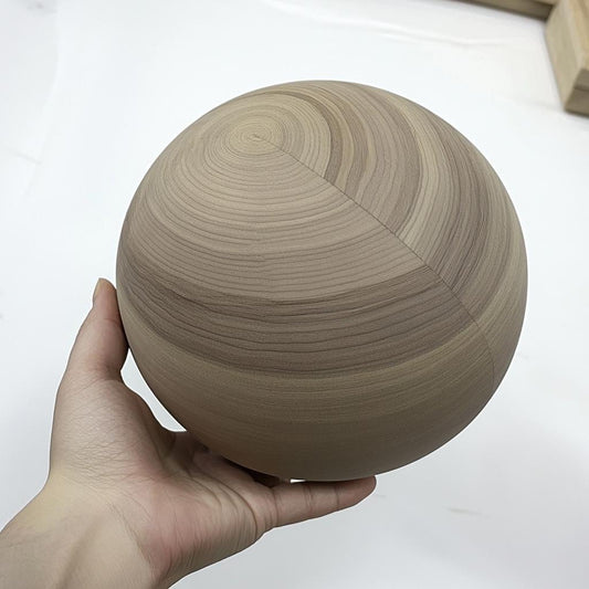 6.3 inch / 16cm diameter Bespoke Wooden Ball, natural finish, Oak, Walnut, Pine