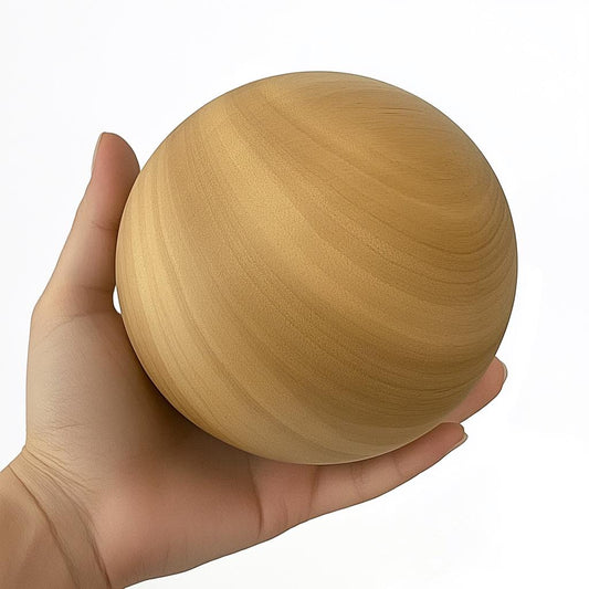 5.51 inch / 14cm diameter Bespoke Wooden Ball, natural finish, Oak, Walnut, Pine