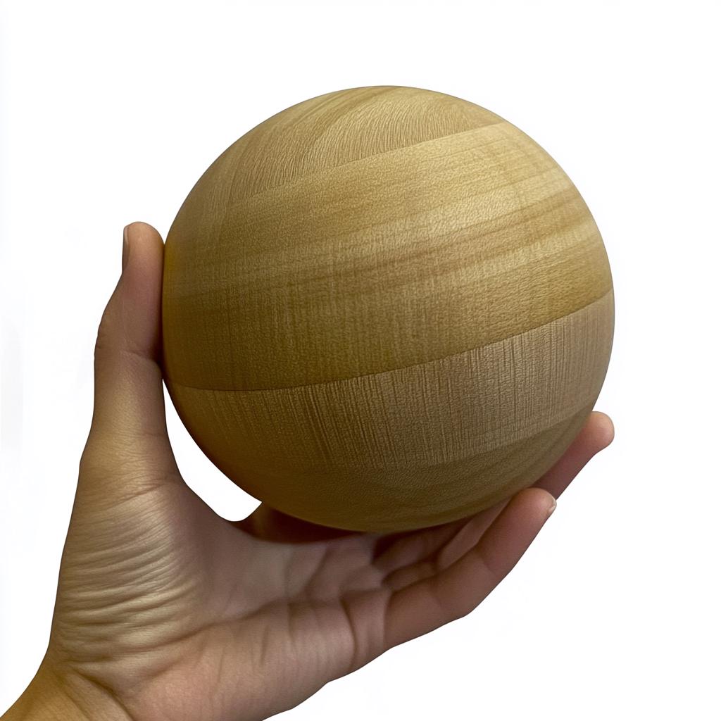 5.12 inch / 13cm diameter Bespoke Wooden Ball, natural finish, Oak, Walnut, Pine
