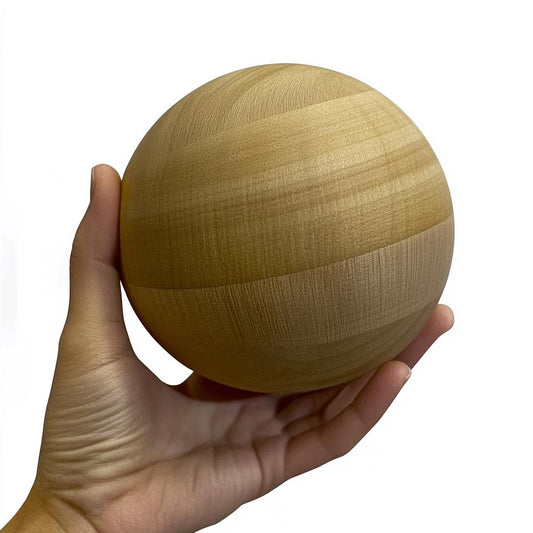 5.12 inch / 13cm diameter Bespoke Wooden Ball, natural finish, Oak, Walnut, Pine